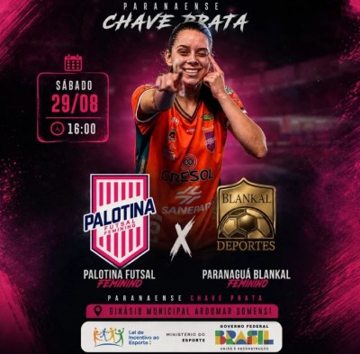 Palotina Futsal Feminino recebe Paranaguá pela Série Prata neste sábado