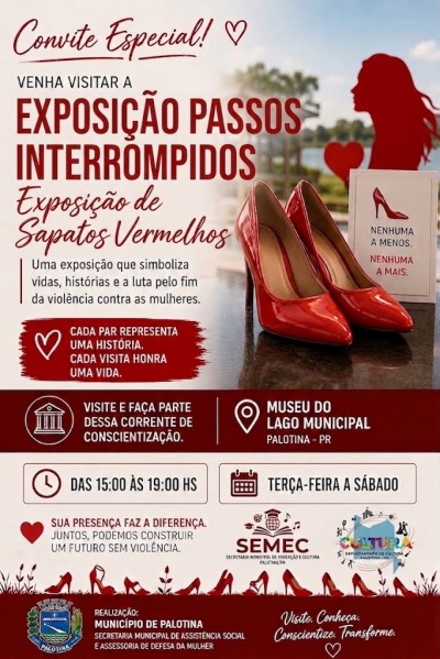 Exposição “Passos Interrompidos” promove conscientização sobre a violência contra a mulher em Palotina