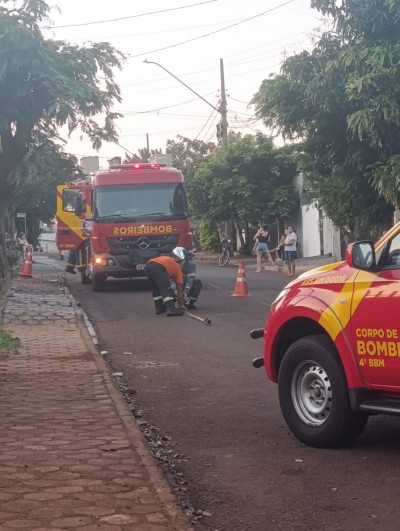 Fogo começa em casa de madeira e mobiliza Bombeiros em Palotina