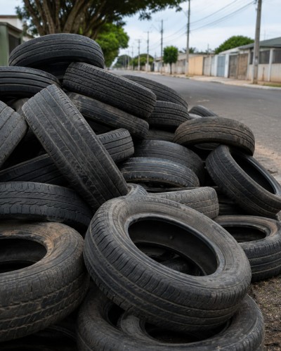 Palotina ultrapassa 19 toneladas de pneus recolhidos em ações contra a dengue