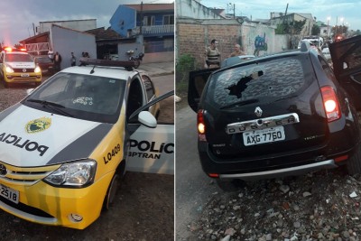 Policial é baleado e atropelado por assaltantes em Curitiba