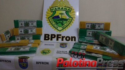 BPFron apreende entorpecente e anabolizantes em ônibus na cidade de Guaíra - PR