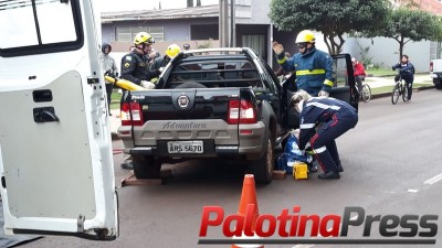 Duas pessoas se ferem em acidente de trânsito no centro de Palotina