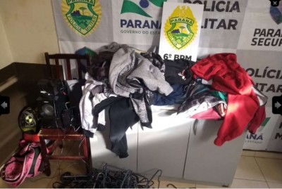 PEÇAS DE ROUPAS FURTADAS EM TOLEDO SÃO RECUPERADAS PELA PM DE CASCAVEL